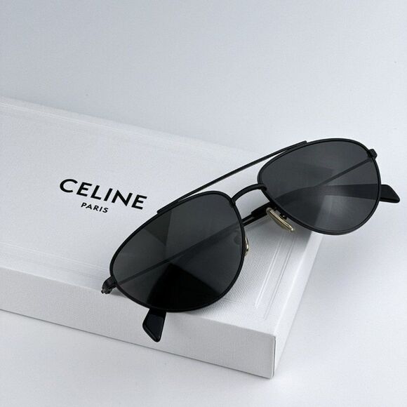 NEW Celine CL40077U 02A Matte Black Smoke Pilot Unisex Sunglasses CL 40077U main image 10